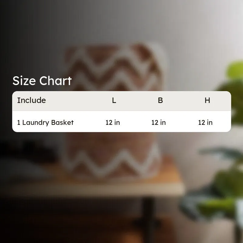 Thira Chevron Natural Fiber Laundry Basket media 5