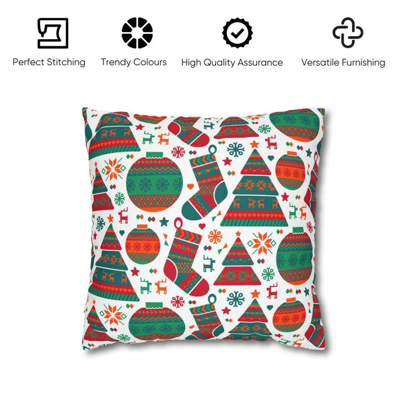 Baubles & Boughs Velvet Christmas Cushion Cover media 4