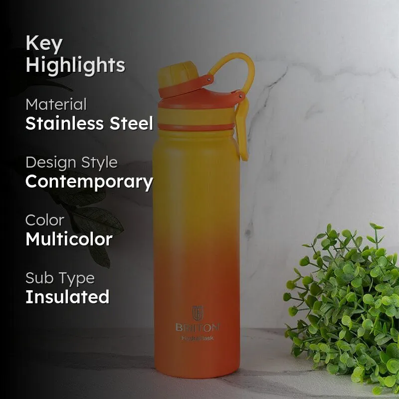 Serene Sip Hot & Cold Thermos Water Bottle (Yellow & Orange) - 800 mL media 2