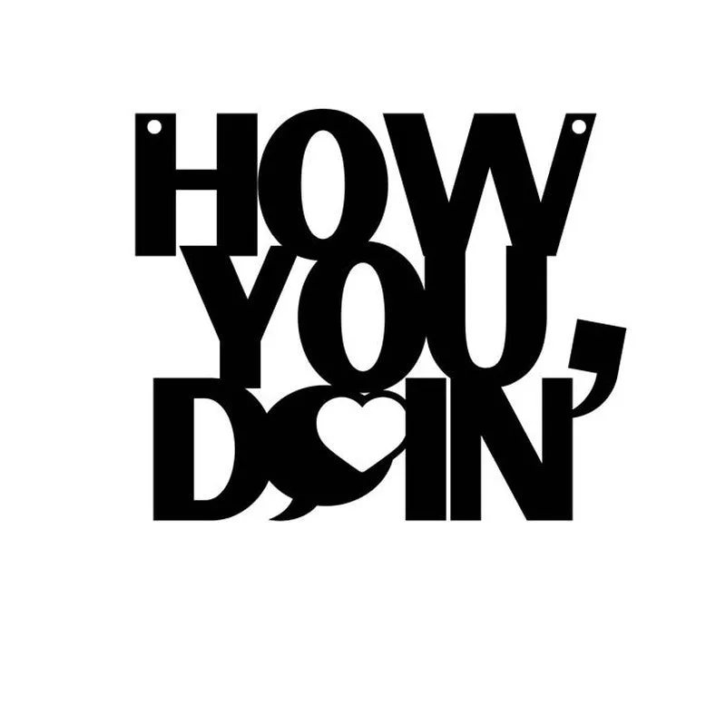 How You Doin' Typography Mild Steel Wall Accent media 3