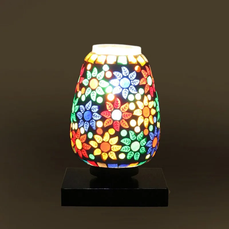 Stelloria Glass Table Lamp With Wooden Base - Multicolor media 8