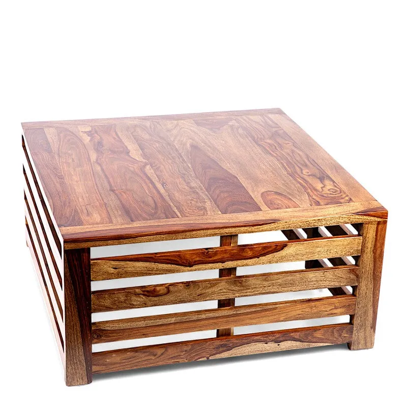Qervo Sheesham Wooden Center Table - Dark Brown media 3