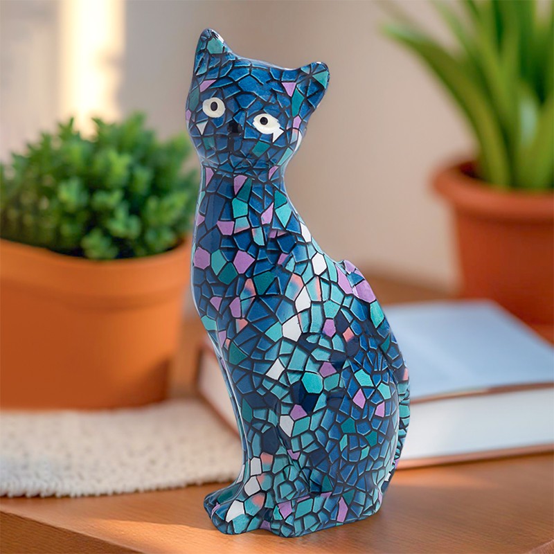 Mosaic Kitten Showpiece - Blue media 5