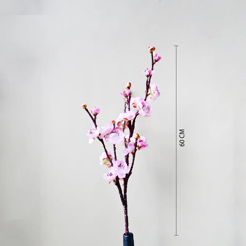 Artificial Plum Blossom Flower Stick - Pink - 5