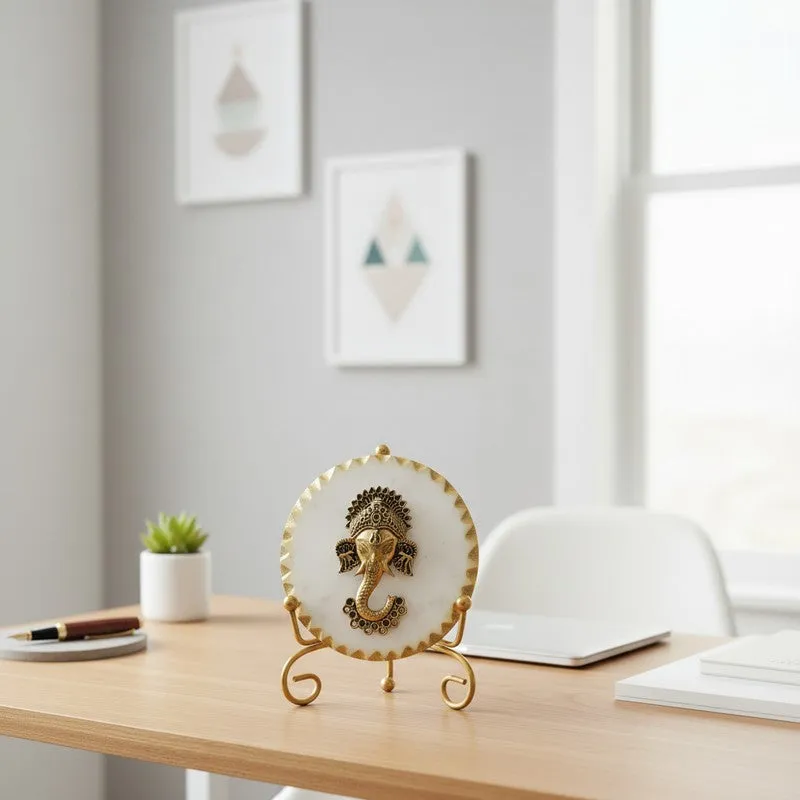 Shubh Ganesh Marble Showpiece With Stand media 6