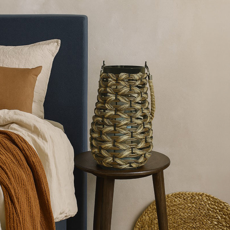 Boho Wicker Bamboo Tea Light Candle Holder