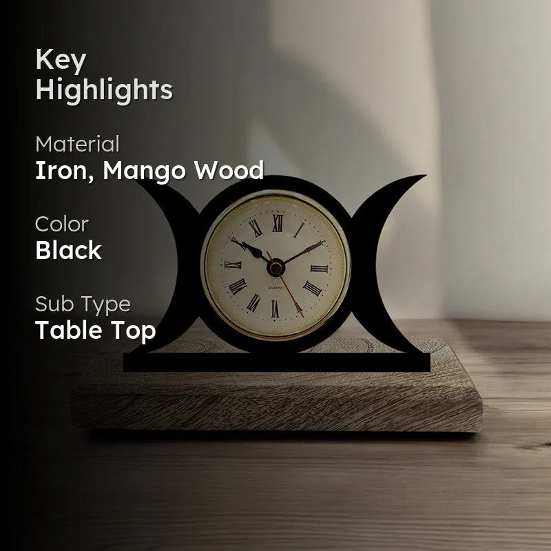 Moon Phases Analog Table Clock media 2