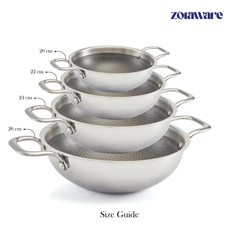 Zoraware Induction Safe Kadhai With Lid - 1600 mL/20 CM image 5