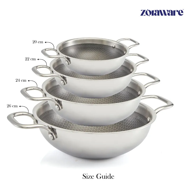 Zoraware Induction Safe Kadhai With Lid - 1600 mL/20 CM media 5