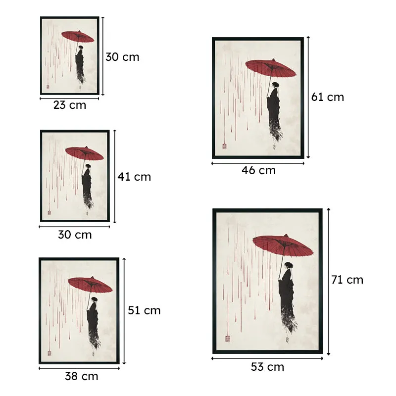 Geisha With Umbrella Wall Art With Resin Frame media 8