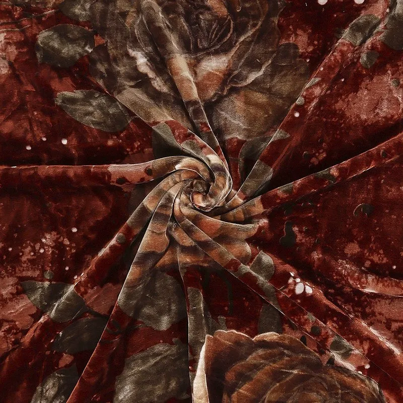 Monte Carlo Velvet Bloom Blanket (Maroon) - 947 GSM media 6