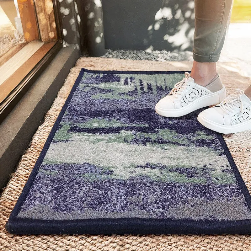 Kora Abstract Nylon Door Mats - Blue,Greemn media 1