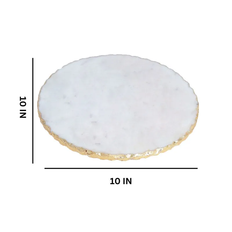 Serving Round Hand Crafted (Marble,Brass) Marble Platter media 6