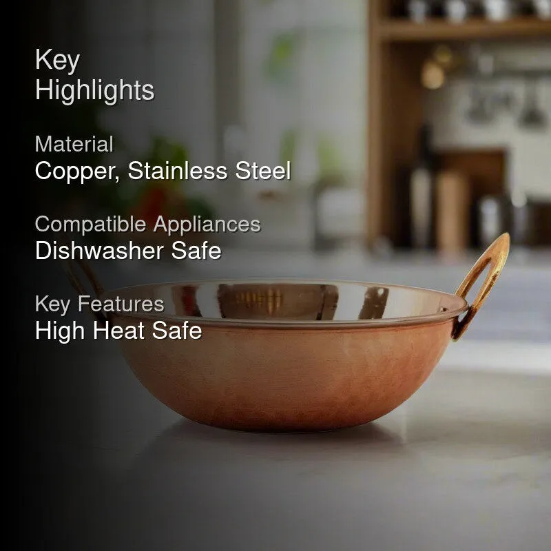 Sizzora Stainless Steel Kadhai (250 mL) - Copper media 2