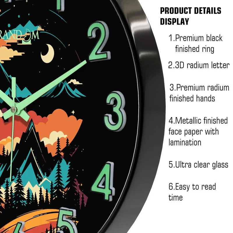 Nocten Round Modern Plastic Wall Clock - Black media 6