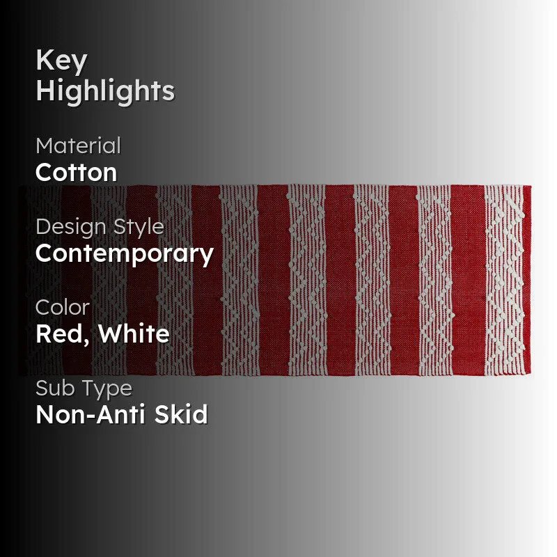 Weavax Cotton Runner Rug - Red media 2