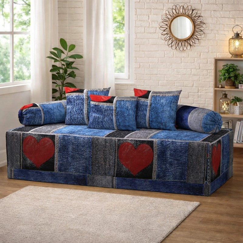 Orthoza Printed Diwan Set - Six Piece Set