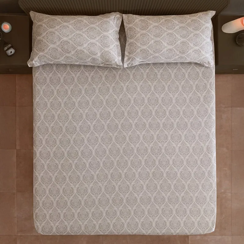Swayam Vrita Cotton Bedsheet (Grey) - 200 TC media 5