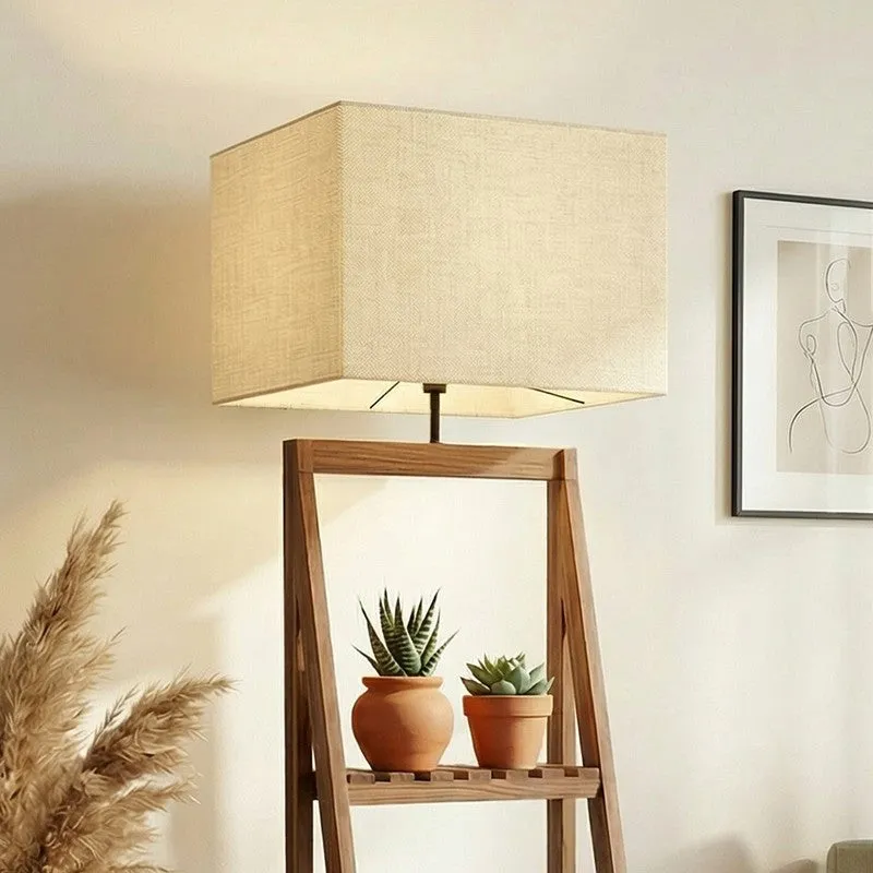 Kepler Shelf Jute & Wood Floor Lamp media 4
