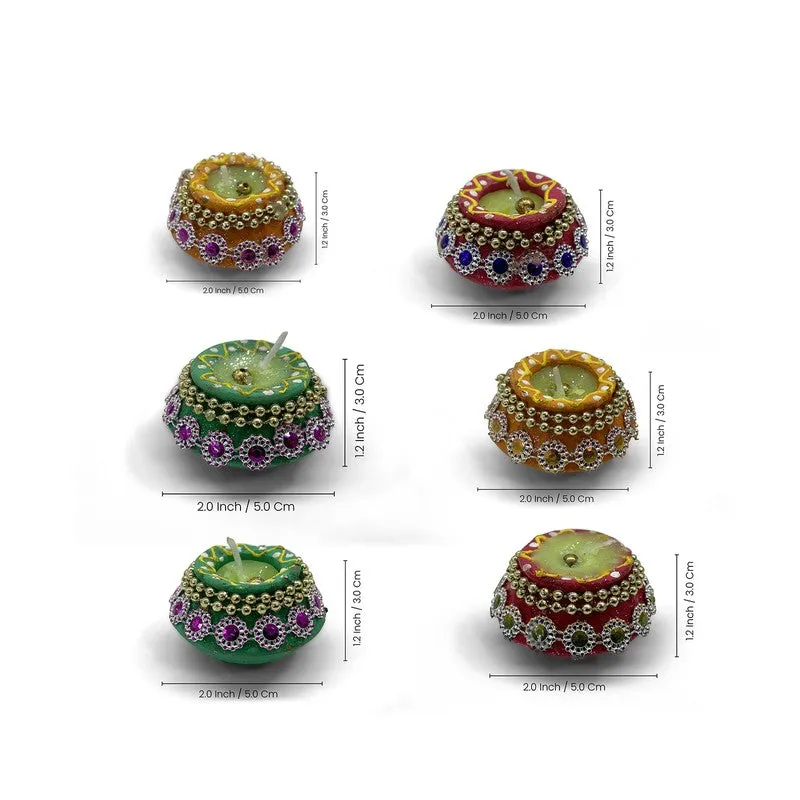 Glowmira Terracota Diyas - Set Of Six media 7