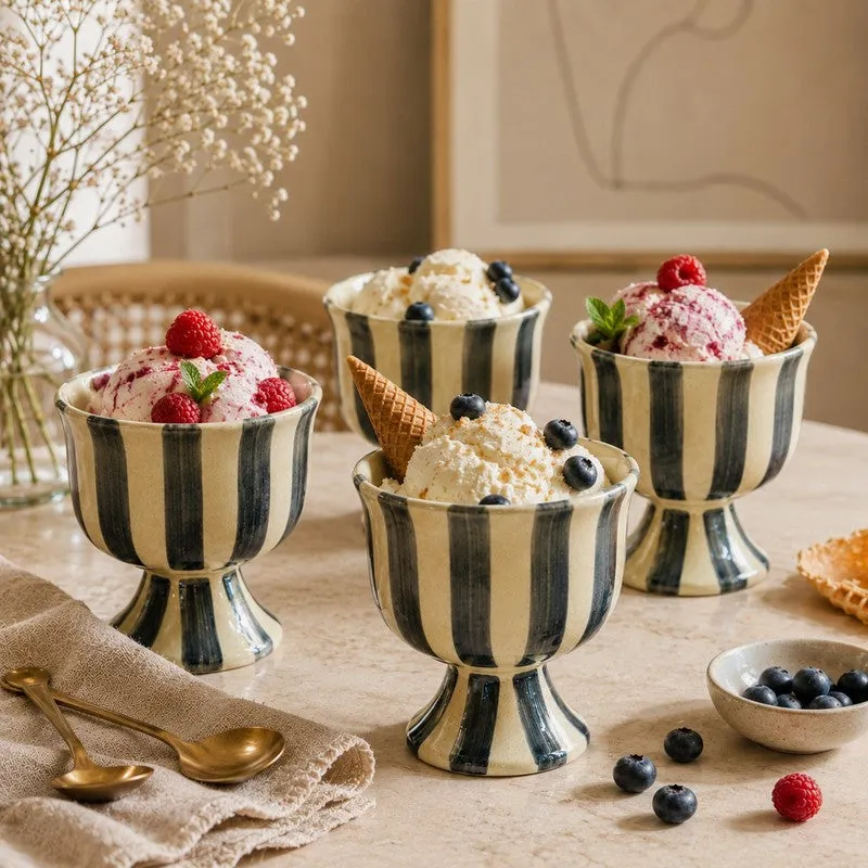 FrostBite Ceramic Ice Cream Cups (160 mL Each) - Set of Four - 1