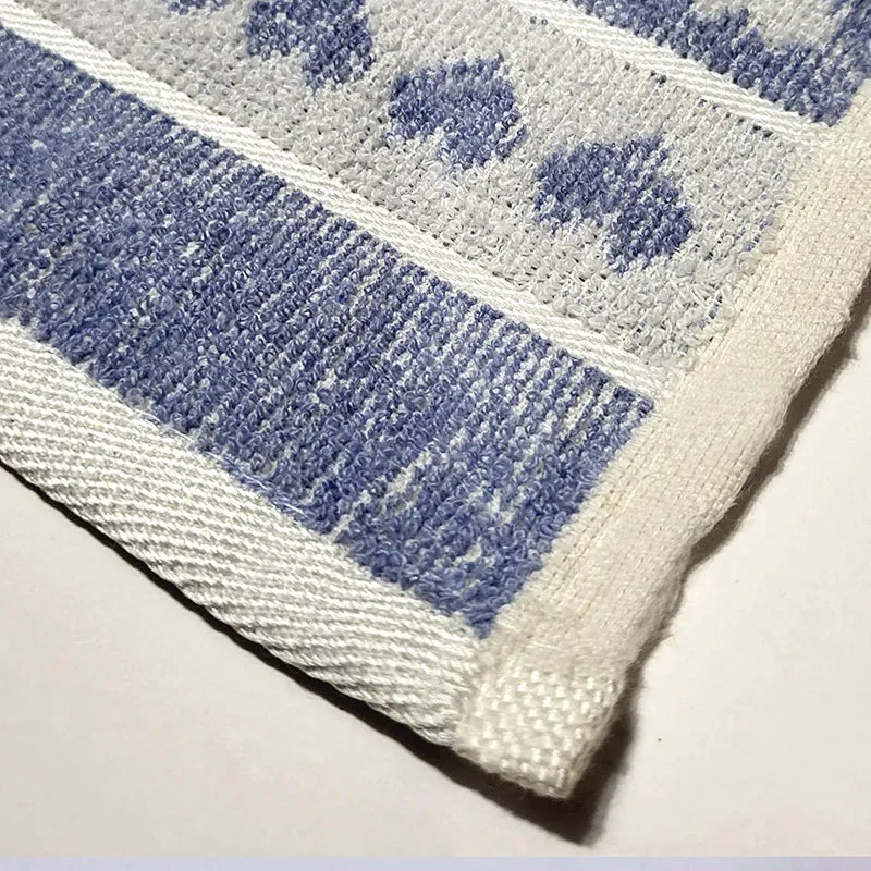 Love Lace Cotton Hand Towel (Brown & Blue) - Set Of Two media 3