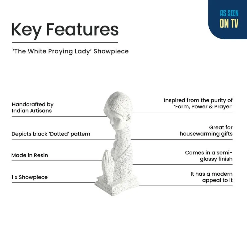 Praying Lady Resin Decorative Showpiece media 5