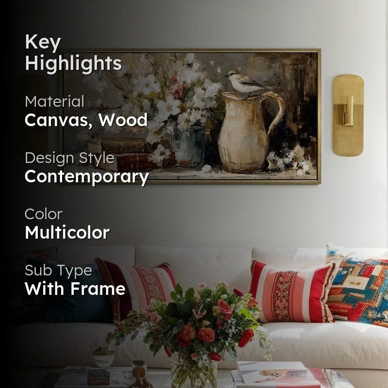Birdsong Canvas Wall Painting With Frame media 2