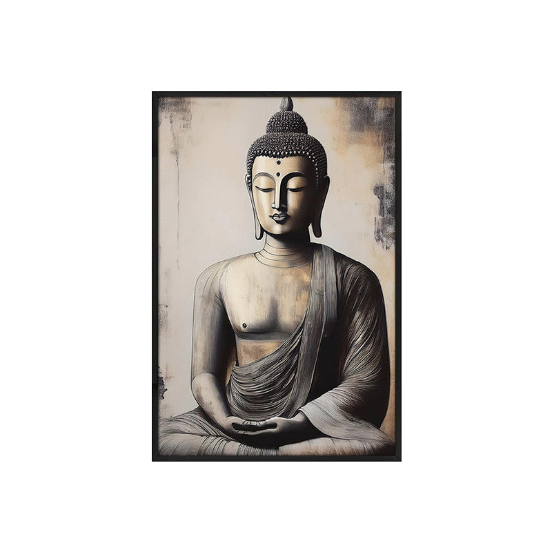 Serene Meditation Wall Painting With Frame media 4