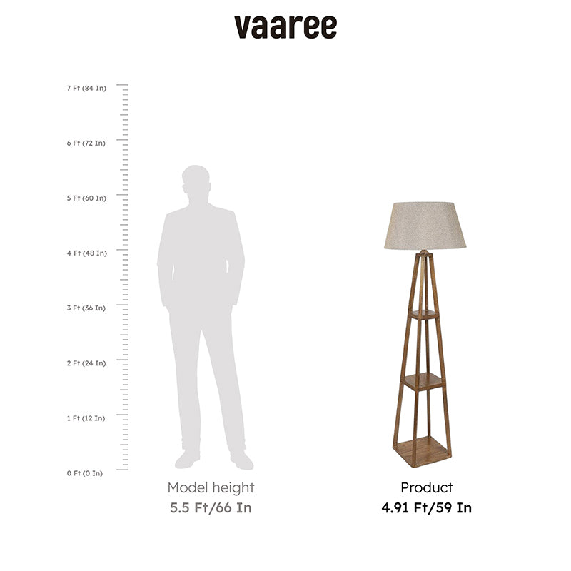 Blace Netima Floor Lamp With Shelf - Almond image 7