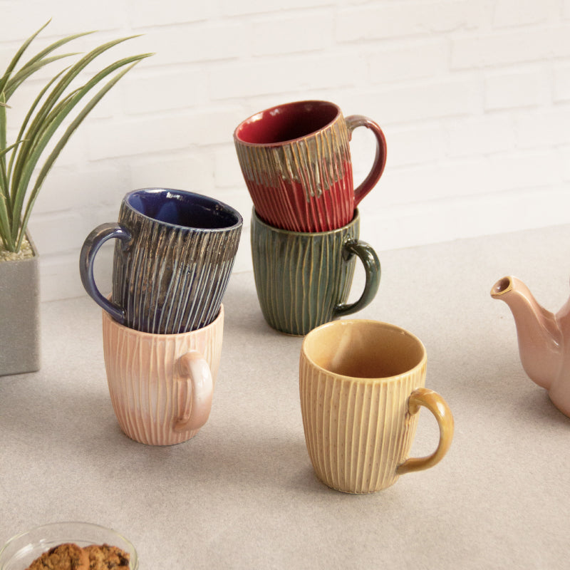 Marcusa Ceramic Coffee Mug (300 mL Each) - Set of Five media 4