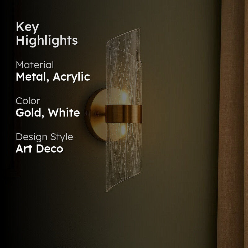 Vellin Arc Acrylic Wall Lamp With Metal Base media 2