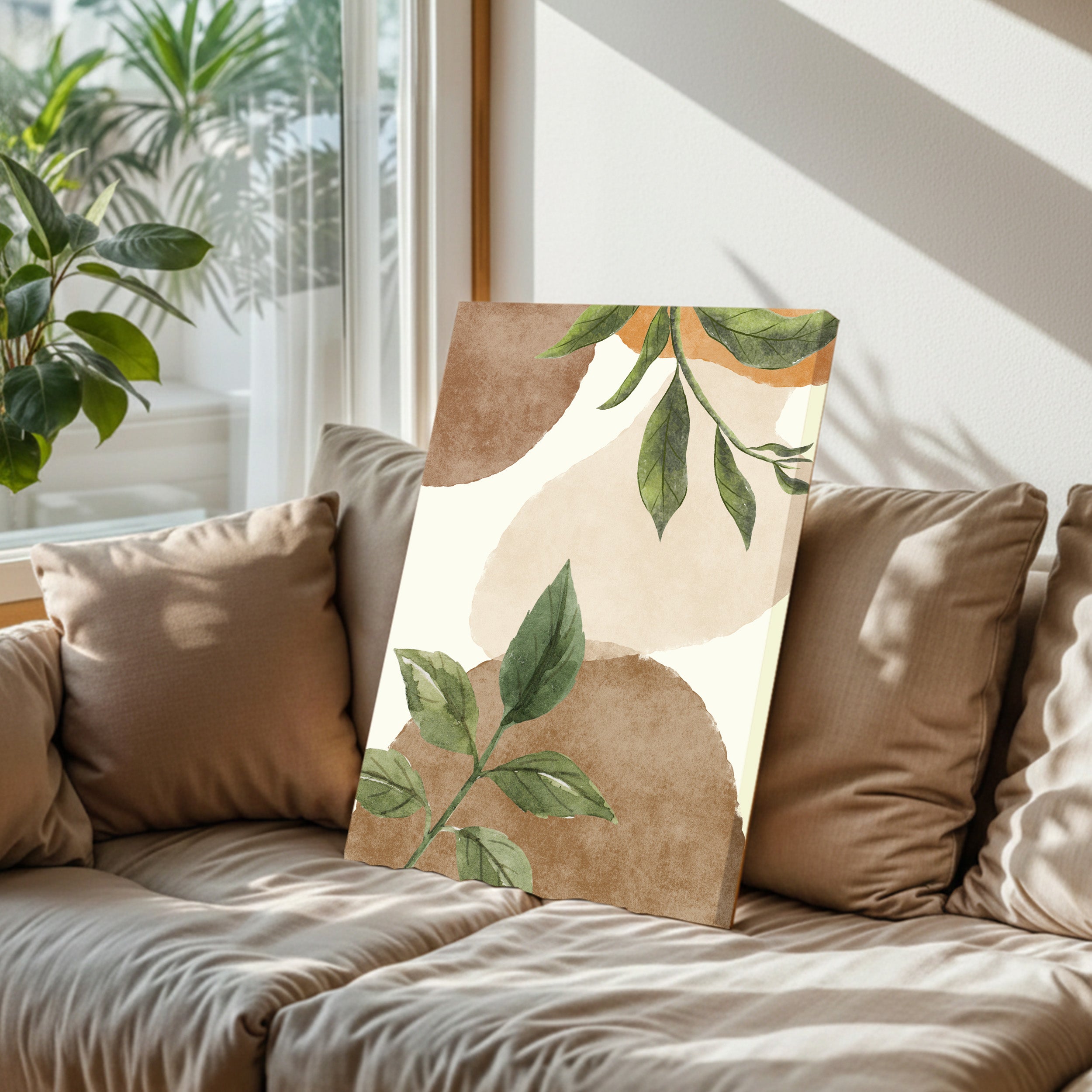 Natural Balance Leaf Cotton Canvas Wall Art media 6