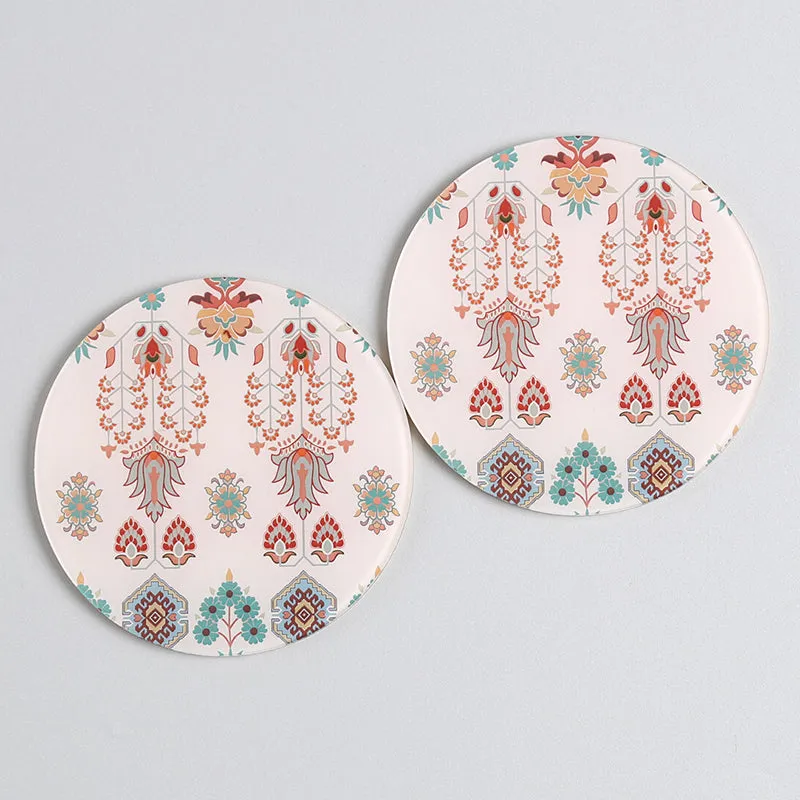 India Circus Petal Mist Glass Mug With Coaster (325 mL Each) - Four Piece Set media 6