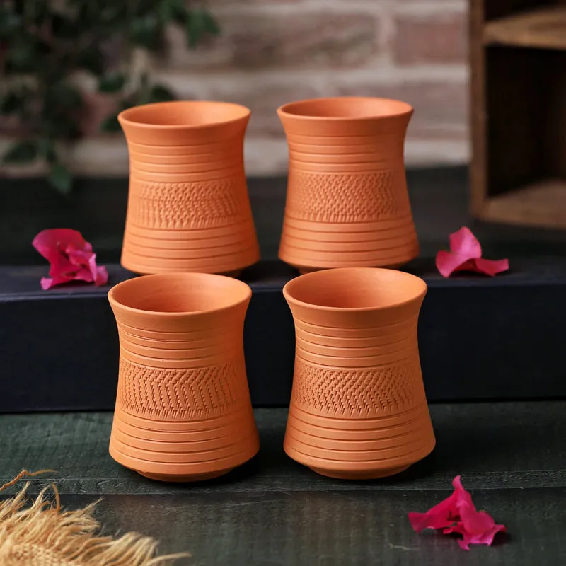 Mitti Curve Terracotta Glass (250 mL) - Set Of Four media 6