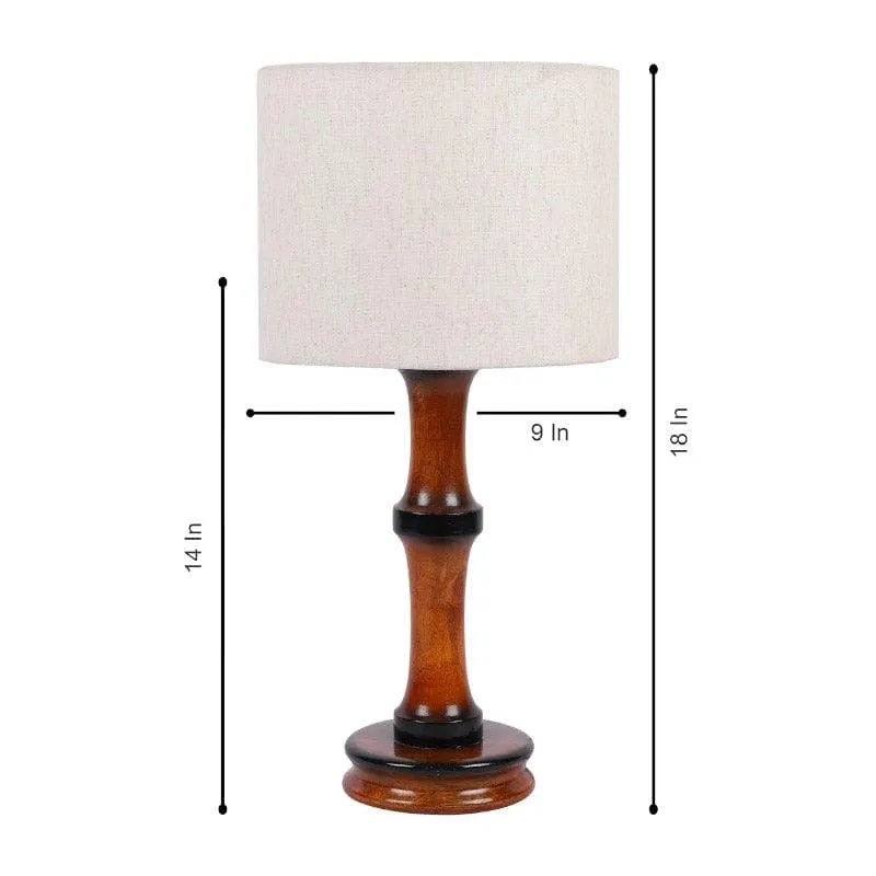 Urbane Troton Fabric Table Lamp - White,Brown media 6