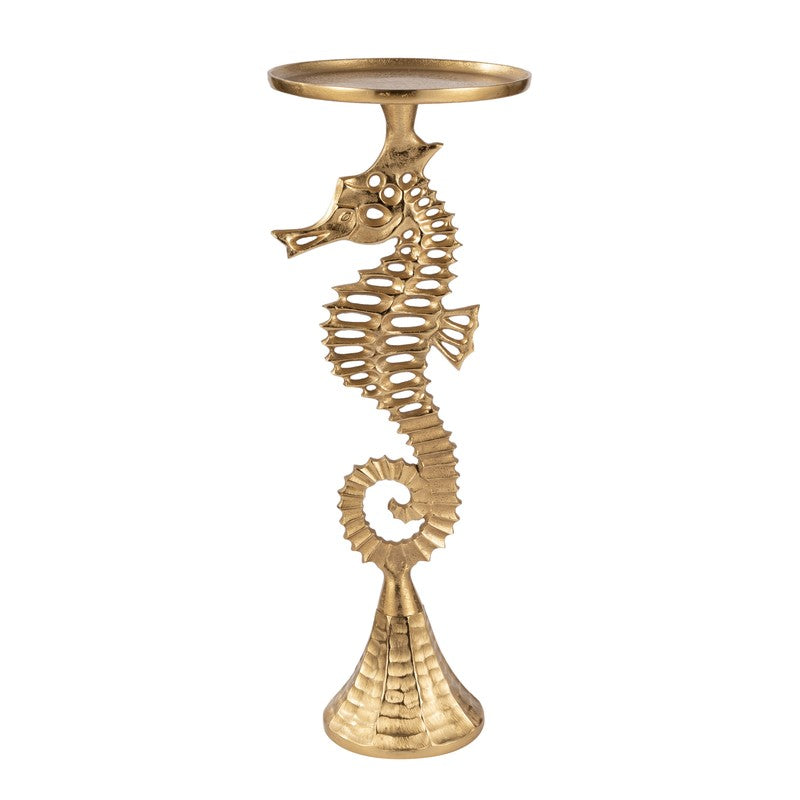 Seahorse Sculpt Aluminum Side Table - Gold media 5