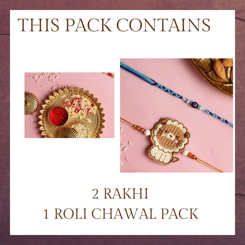 Lion Rakhi with Roli Chawal - Three Piece Set media 4
