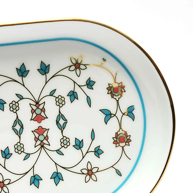 Gilded Mavi Oval Porcelain Platter media 3