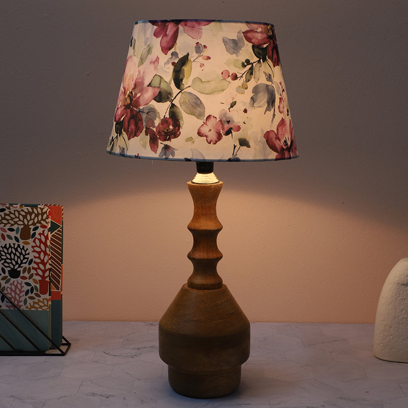 Lumikko Glyph Mango Wood Table Lamp - Multicolor