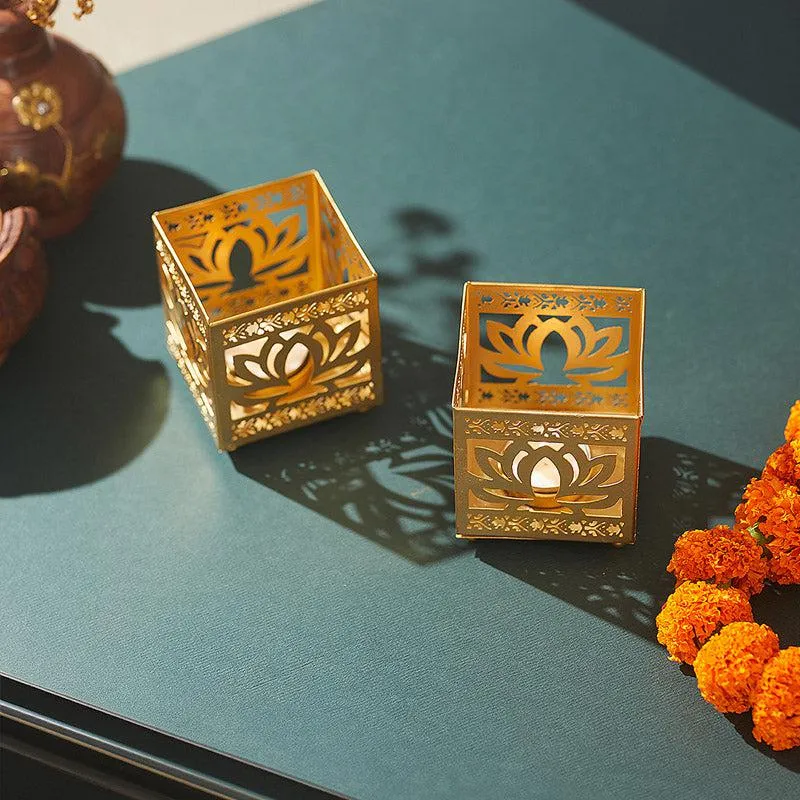 Adviya Tealight Candle Holder (Black) - Set of Two media 1