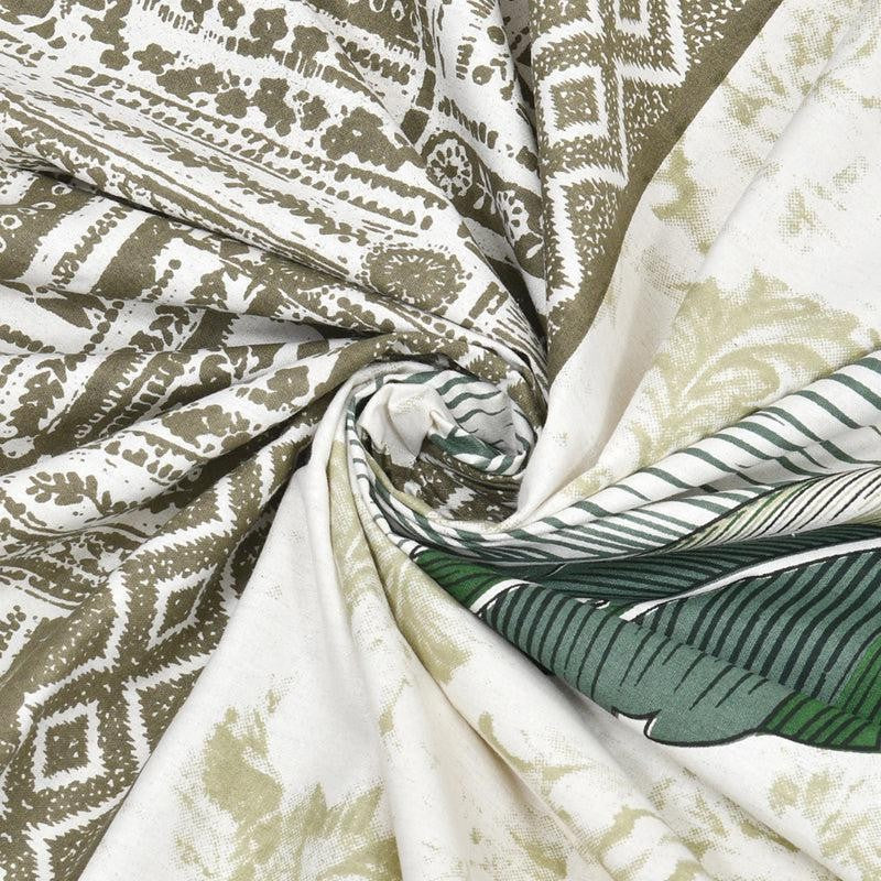 Little Explorers Floral Cotton Bedsheet (Green) - 140 TC media 4