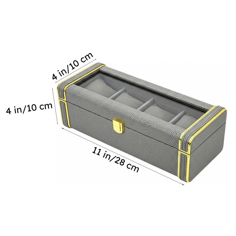 Tisquo I Faux Leather Watch Organizer - Grey media 9