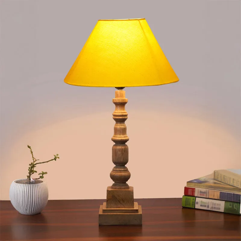 Cotin II Arbor Wooden Table Lamp - Yellow,Brown media 2