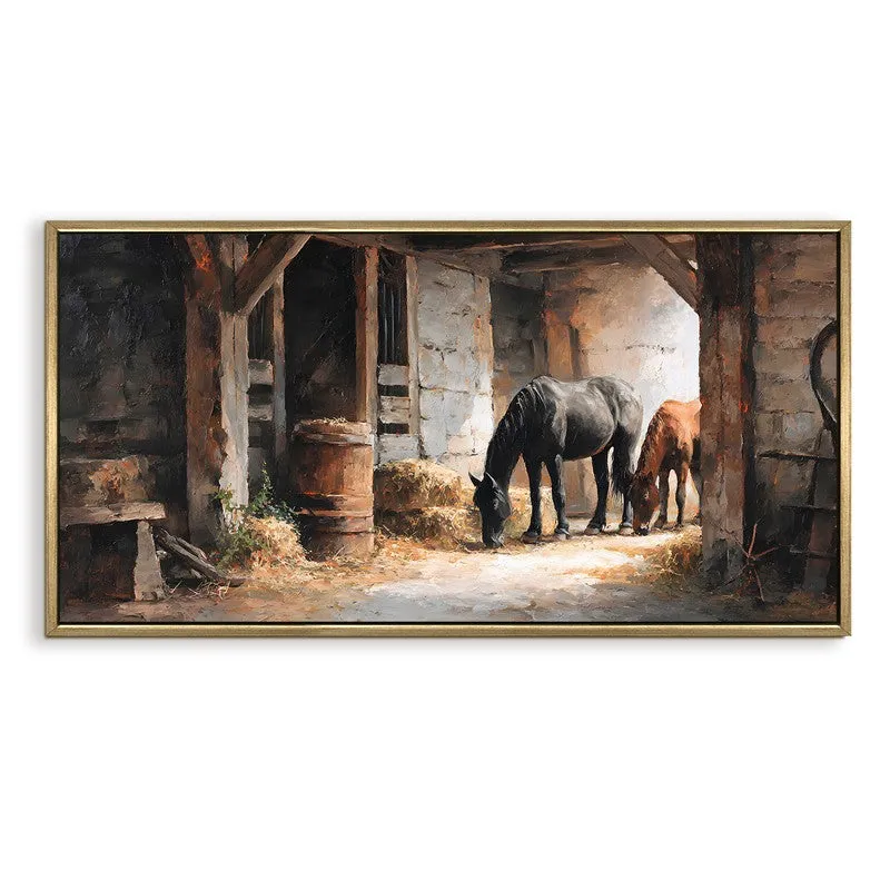 Stable Shadows Canvas Wall Painting With Frame media 3