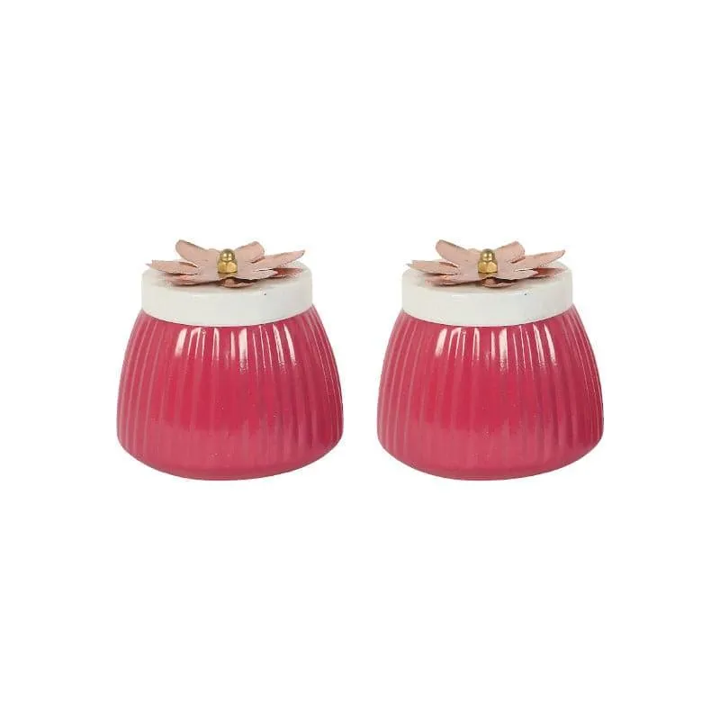 Hewei Flora Jar (Dark Pink) - Set Of Two media 3