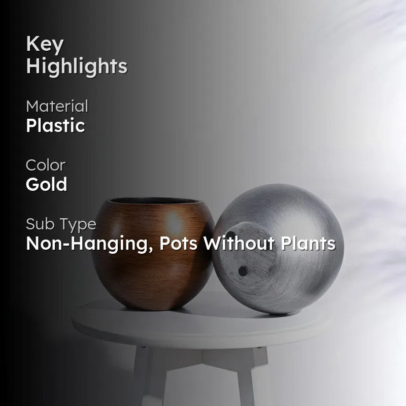 UGAOO Planter Vase Ball Retro- Gold media 2