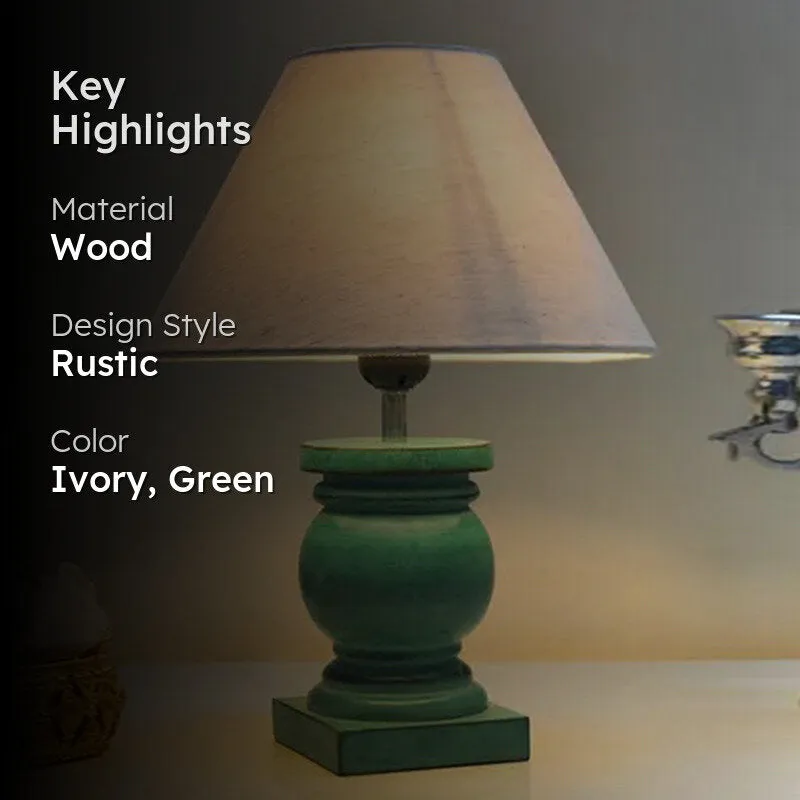 Aliora Nova Wooden Table Lamp - Ivory,Green media 2