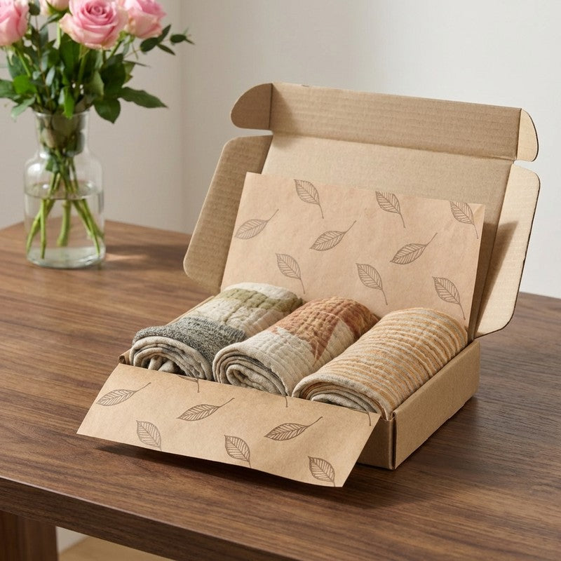 Rang Mahal Cotton Hand Towels (Beige) - Set Of Three