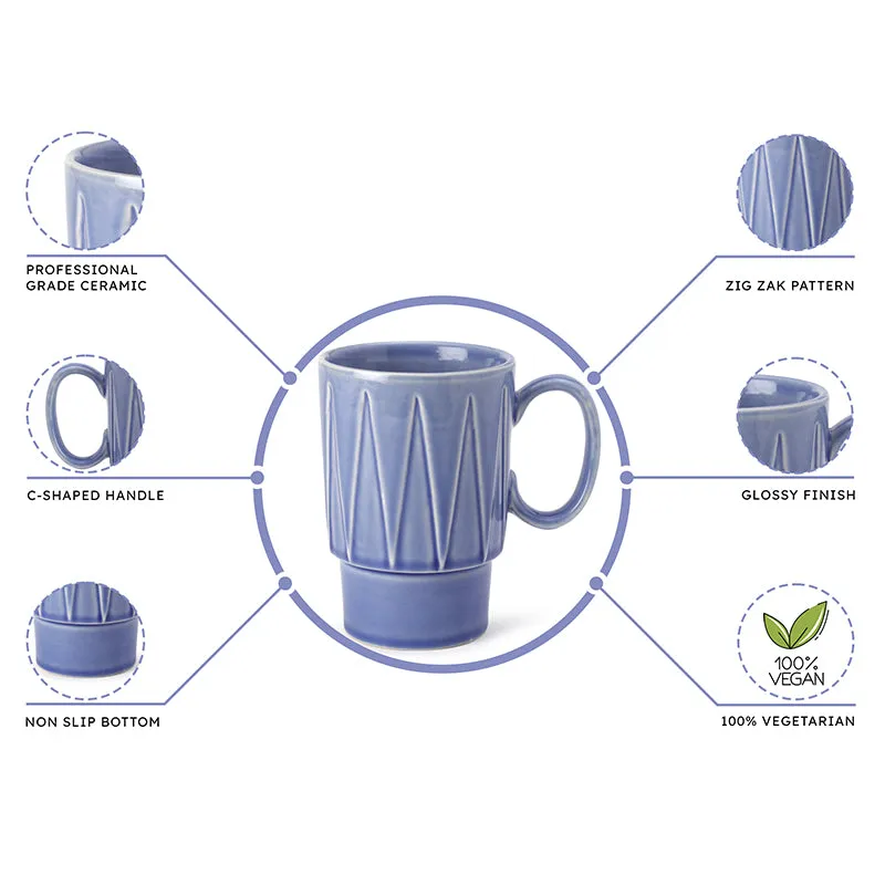 Kindred Ceramic Coffee Mug (Mist Blue/350 mL Each) - Set Of Two media 5